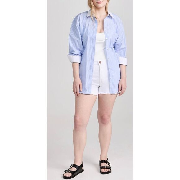 rag & bone NWT WOMENS Denim Vintage Cut Off Midi Shorts Frayed Hem Size 33 - Picture 5 of 8